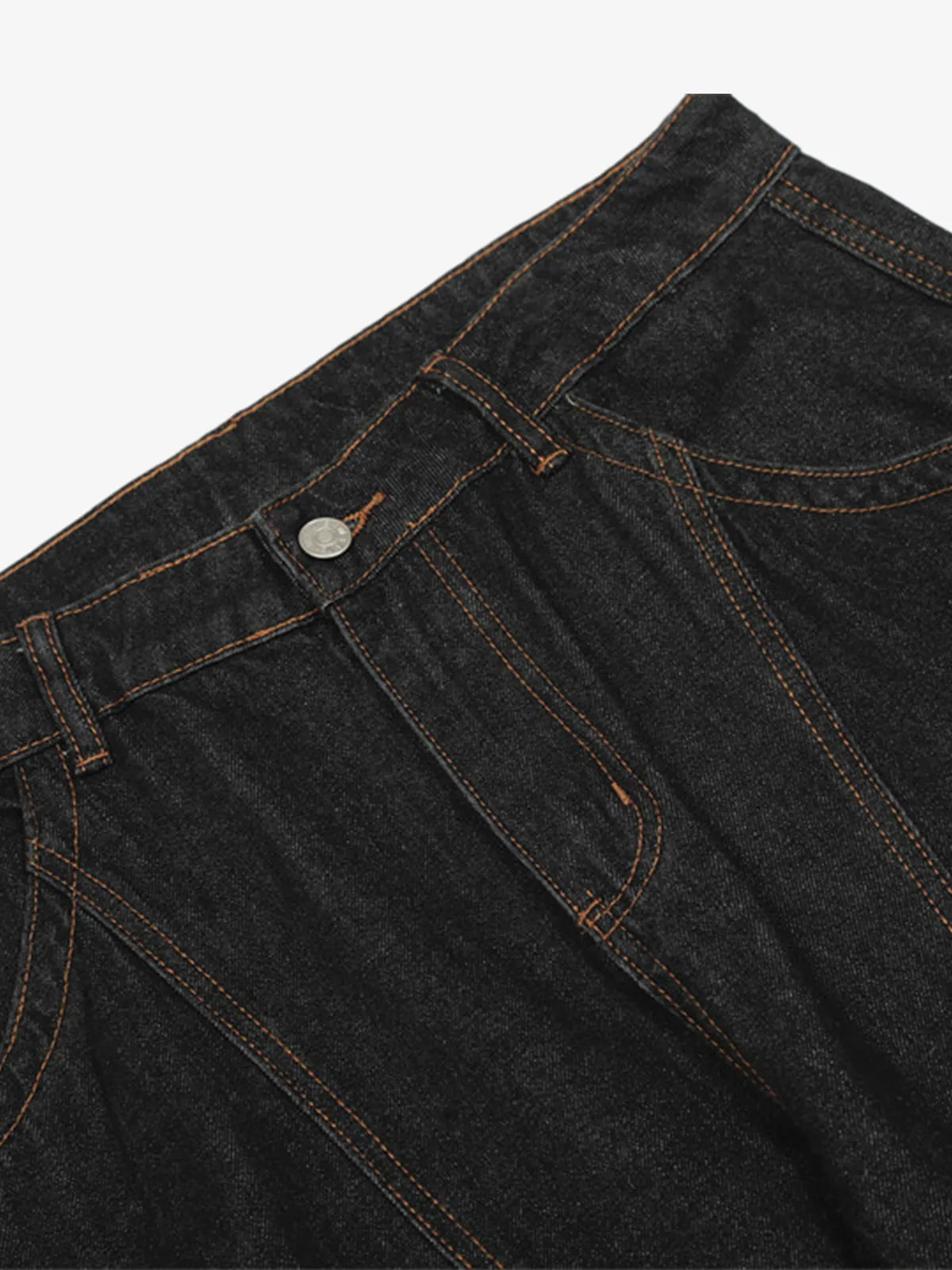 Vintage Denim Stitching Deconstructed Work Barrel Jeans sold by Thesupermade product image thumbnail 3