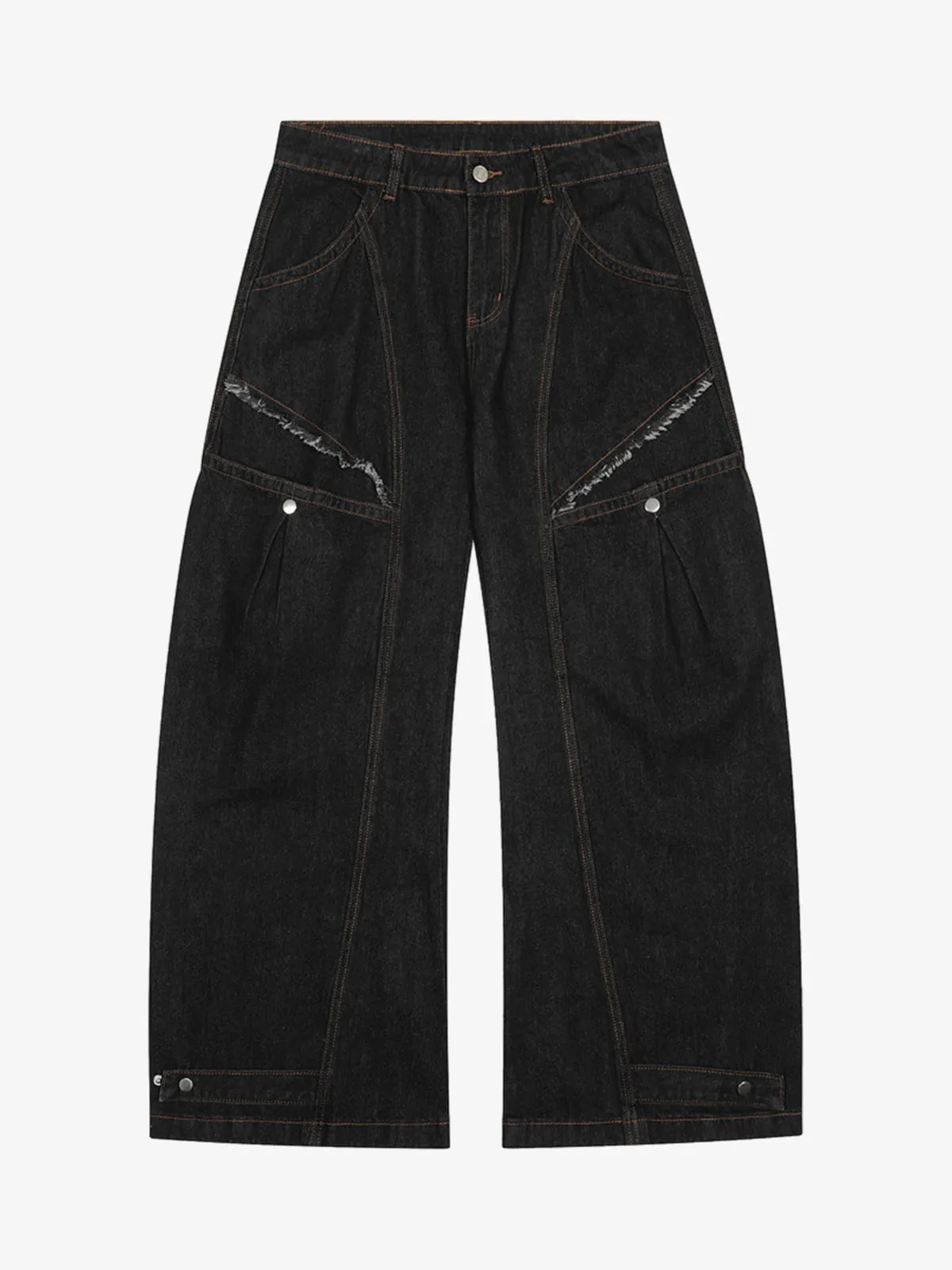 Vintage Denim Stitching Deconstructed Work Barrel Jeans sold by Thesupermade