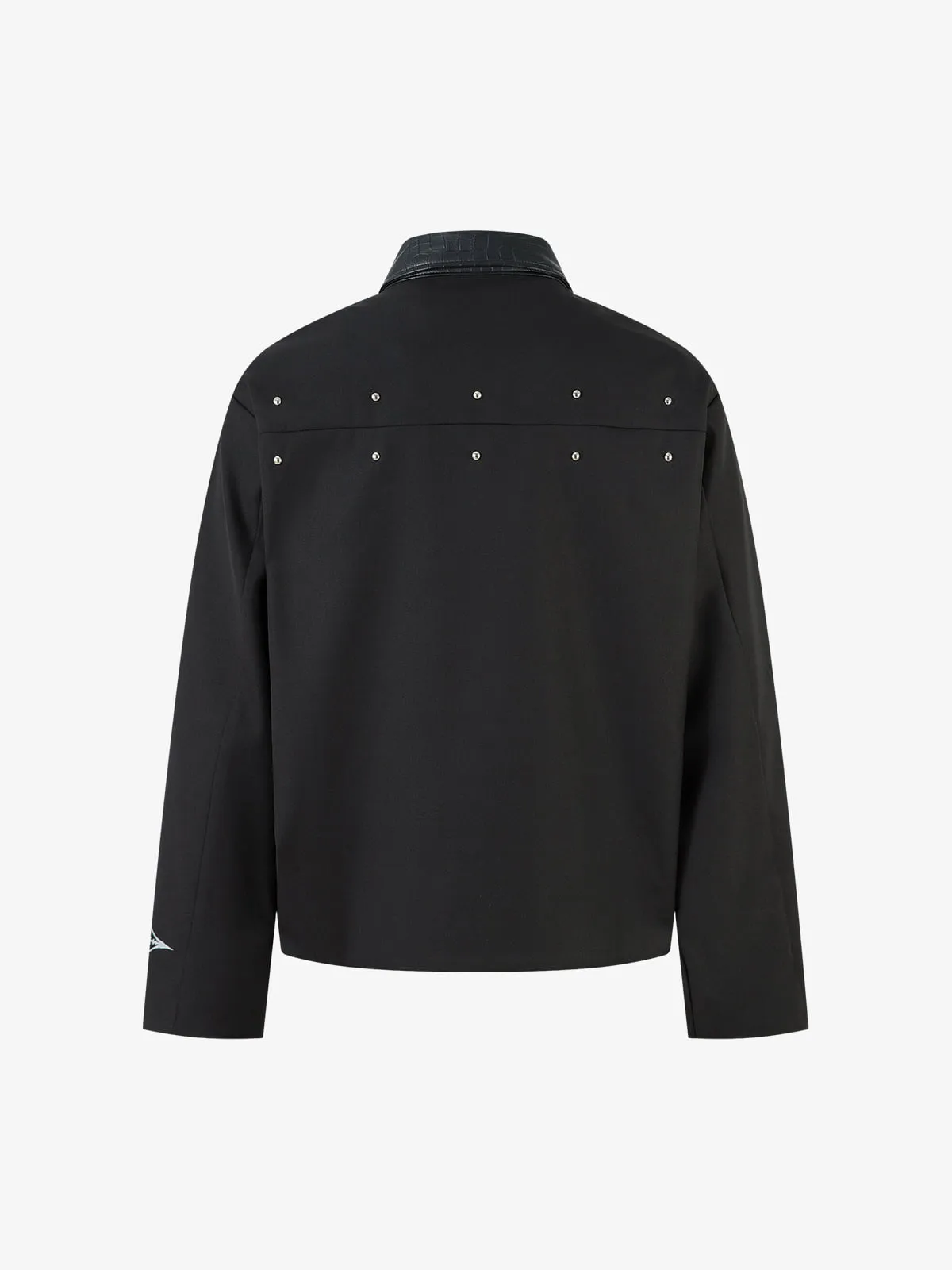 Street Gothic PU Leather Collar With Thorn Print Jacket sold by Thesupermade product image thumbnail 3