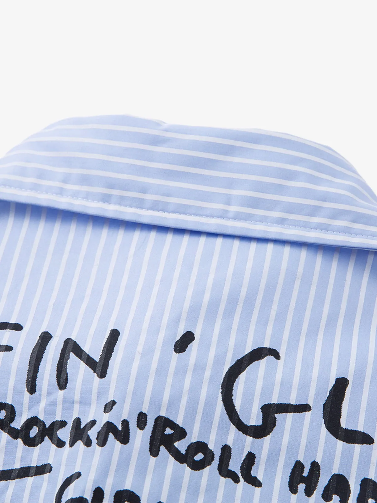 Vintage Illustration Striped Faux Two-Piece Shirt sold by Thesupermade product image thumbnail 4