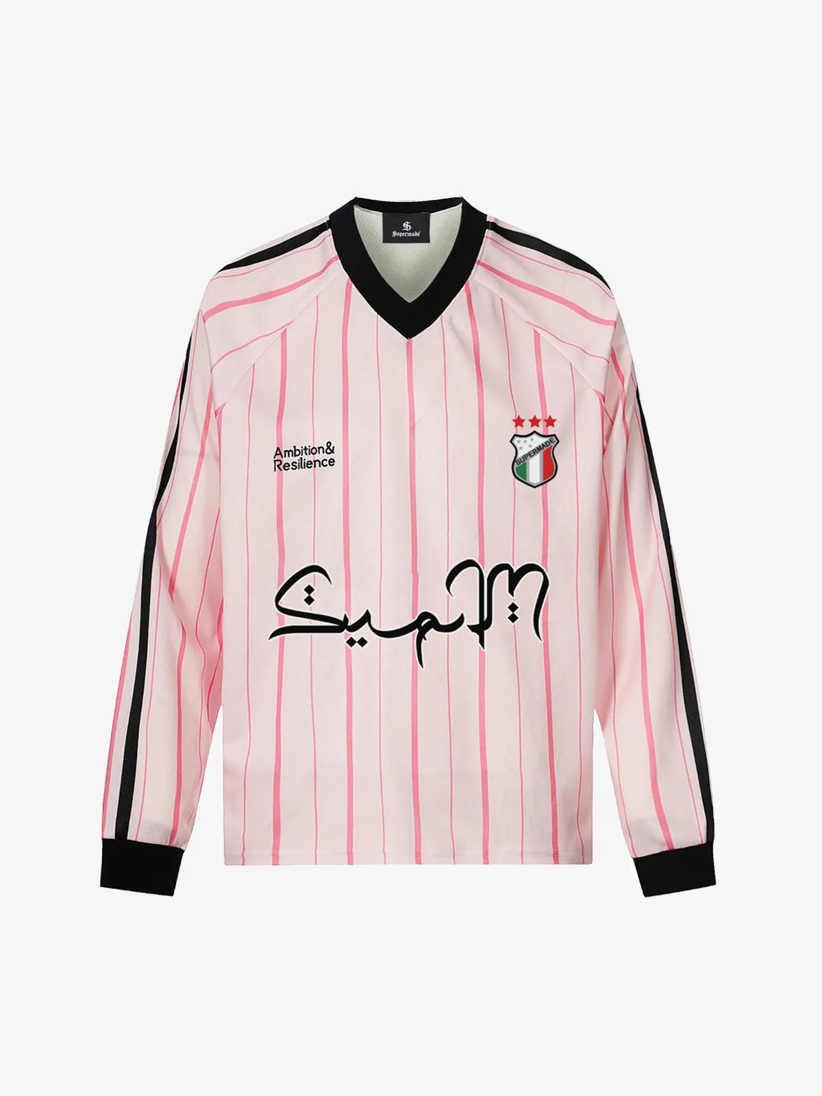 Streetwear Striped Jersey Style Graffiti Long-Sleeve T-Shirt sold by Thesupermade