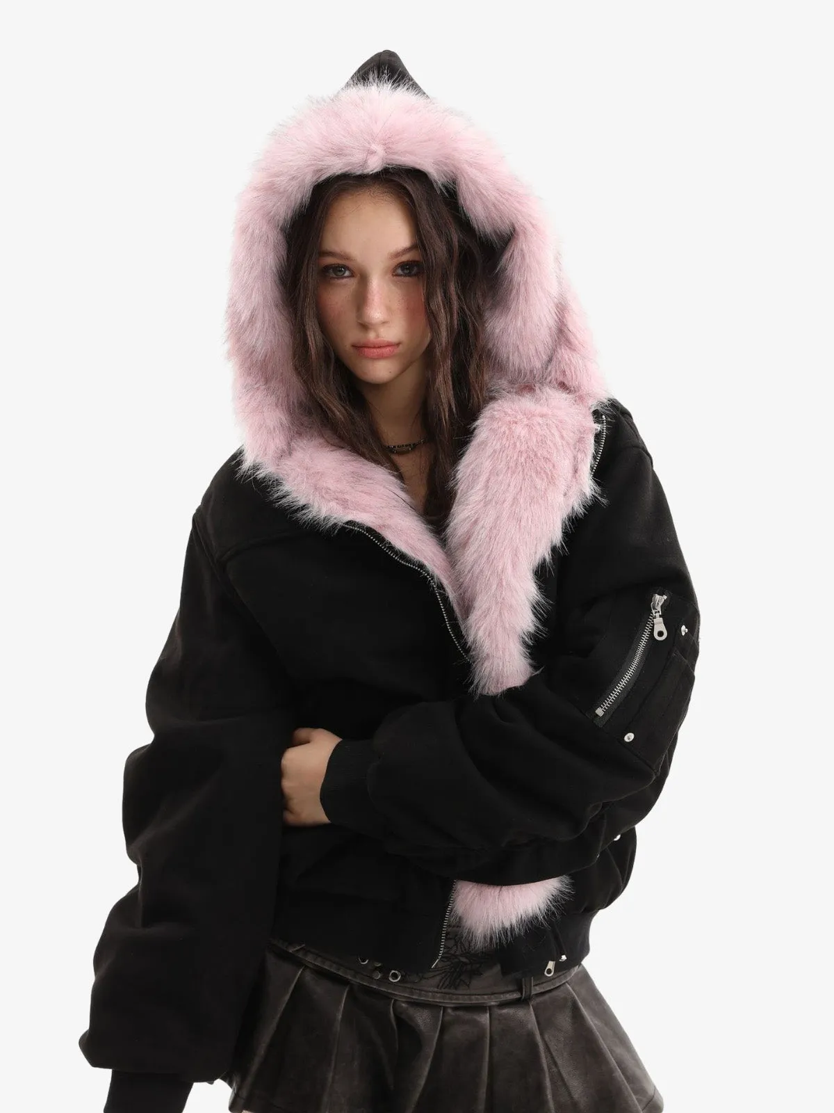 Street Fur Reversible Hooded Jacket - 2493 sold by Thesupermade product image thumbnail 3