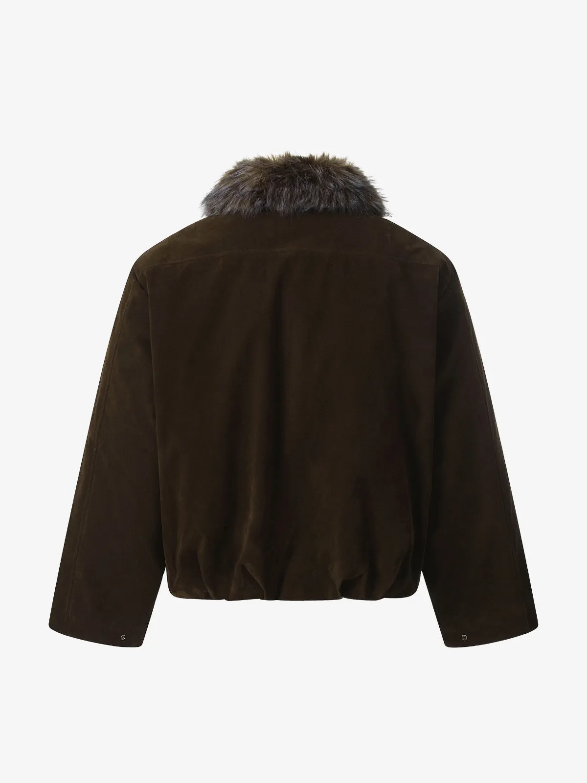 Vintage Drawstring Design Fur Collar Padded Jacket sold by Thesupermade product image thumbnail 4