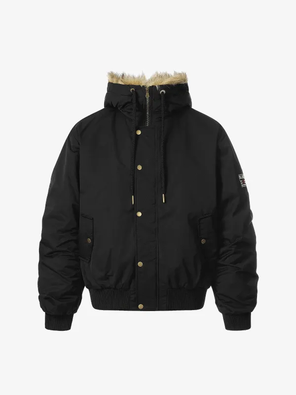 Retro Leopard Print Fur Collar Hooded Padded Jacket sold by Thesupermade