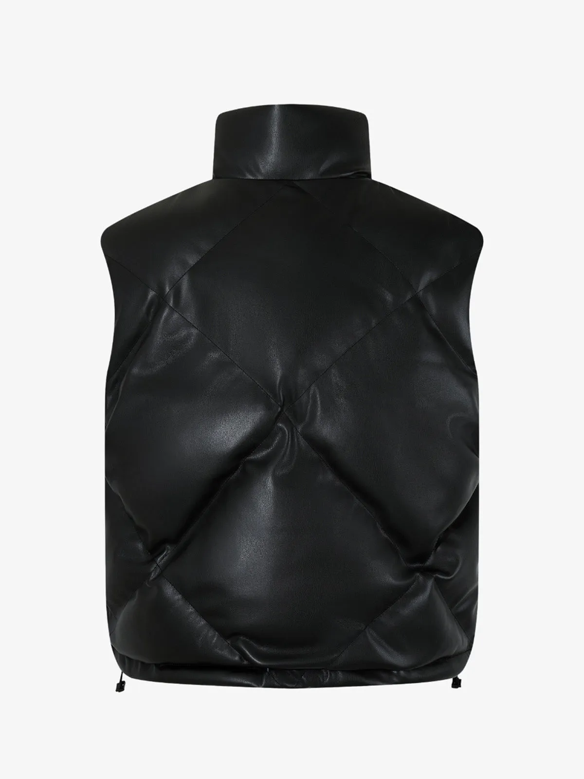 Minimalist Faux Leather Stand Collar Puffer Vest sold by Thesupermade product image thumbnail 2