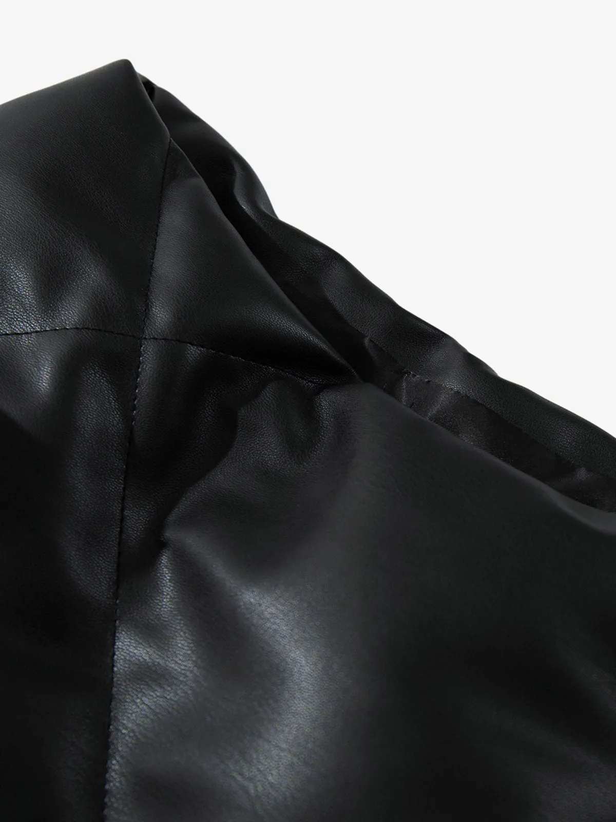 Minimalist Faux Leather Stand Collar Puffer Vest sold by Thesupermade product image thumbnail 4