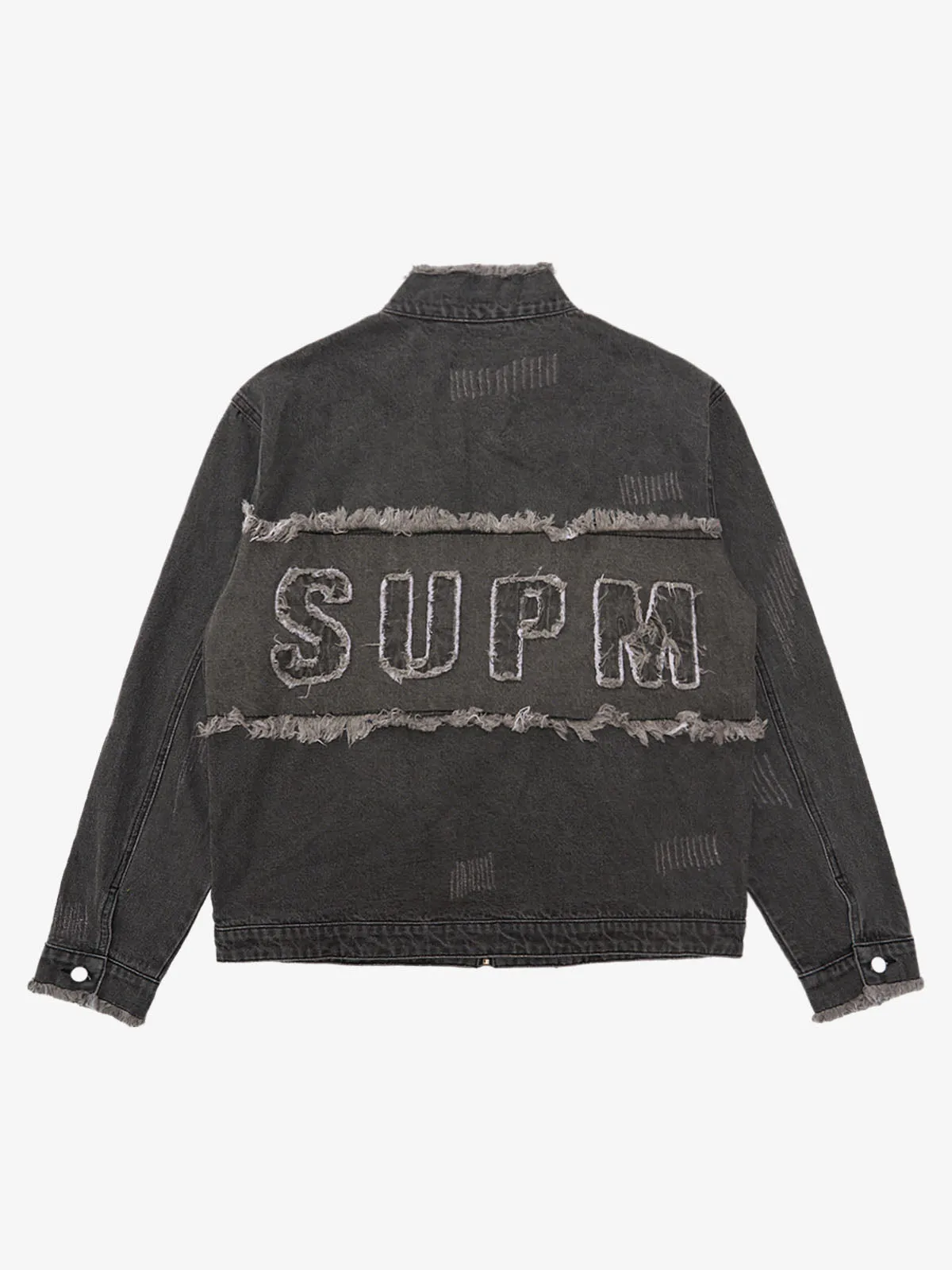 Original Appliqué Deconstructed Patchwork Raw-edge Denim Jacket sold by Thesupermade product image thumbnail 2