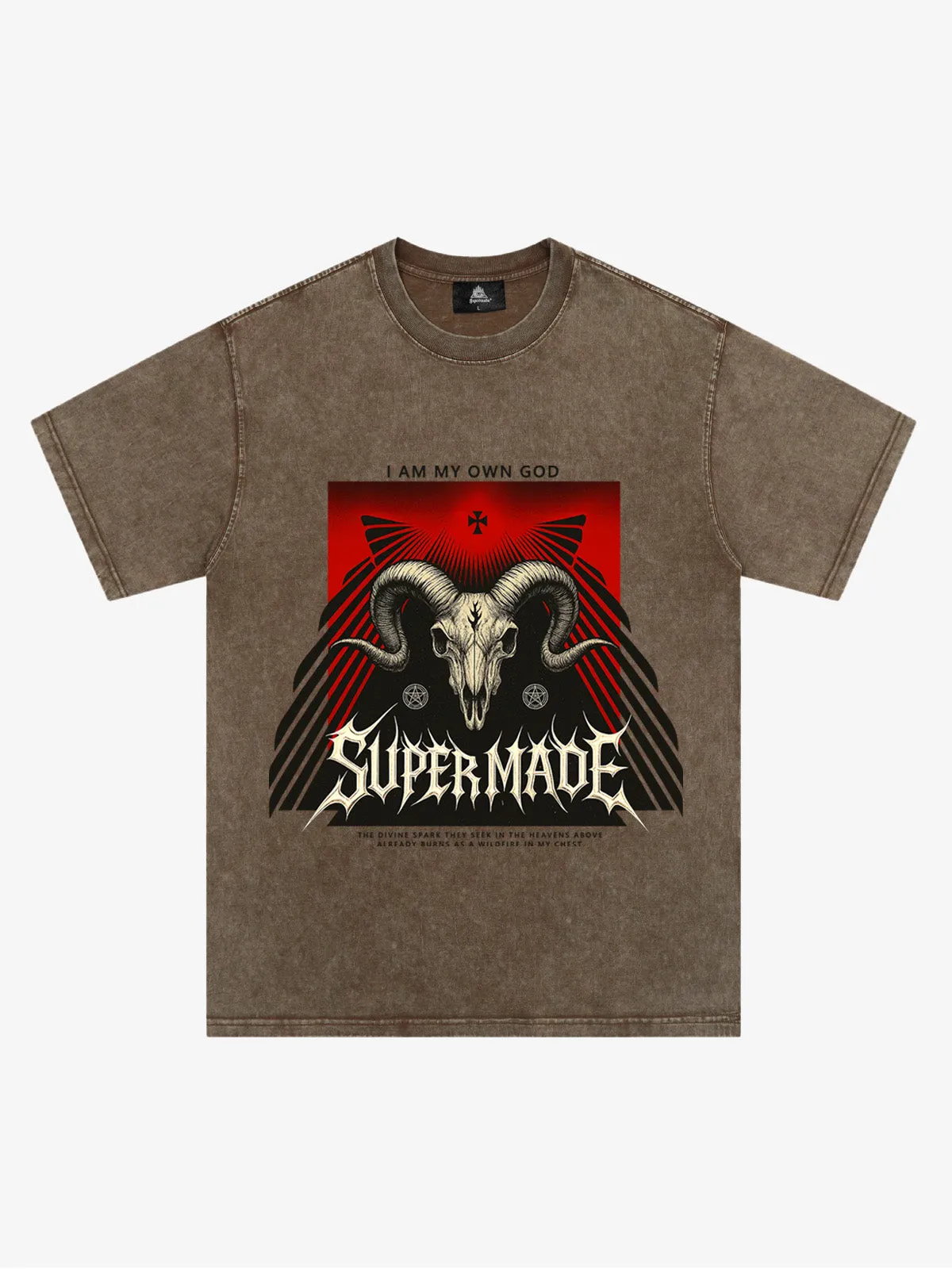 Retro Sheep Skull Print T-Shirt sold by Thesupermade product image thumbnail 3