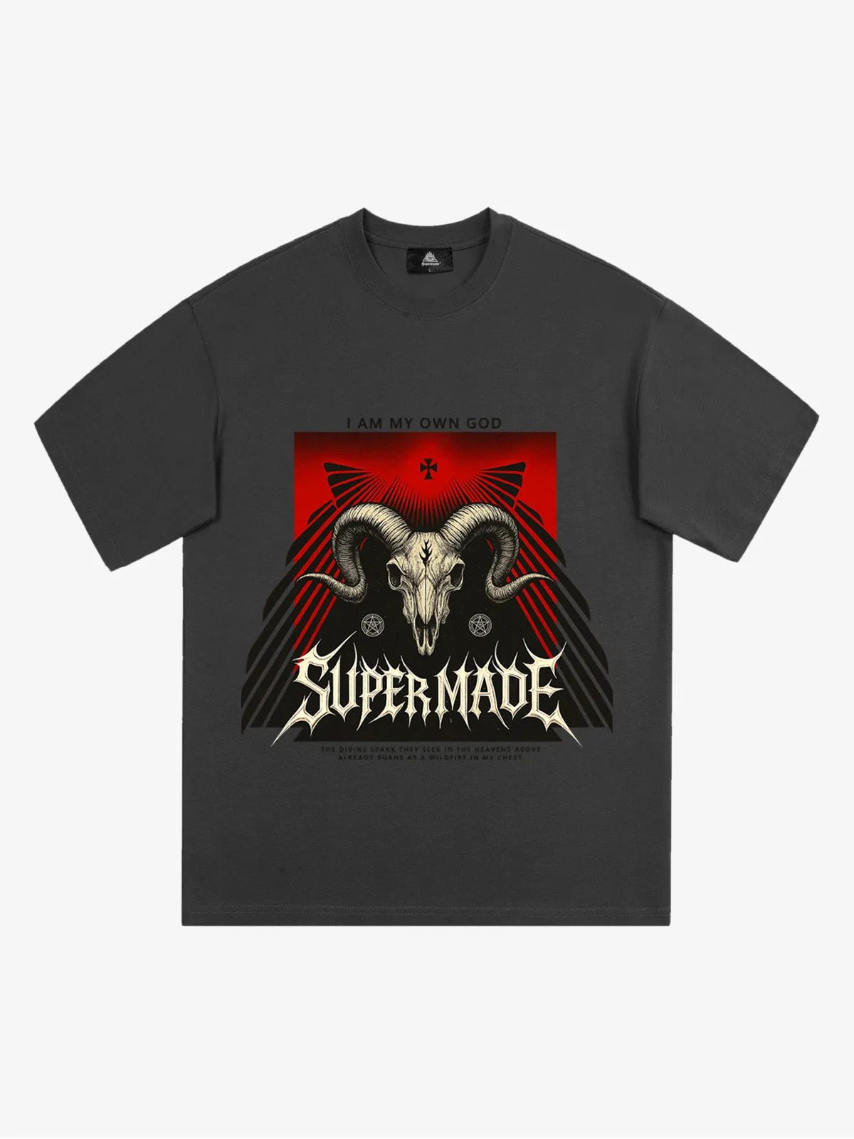 Retro Sheep Skull Print T-Shirt sold by Thesupermade product image thumbnail 4