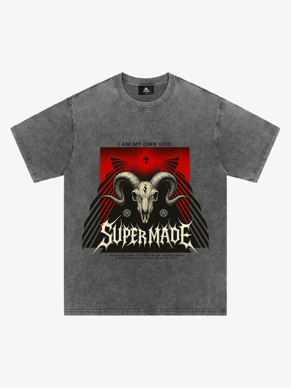 Retro Sheep Skull Print T-Shirt sold by Thesupermade product image thumbnail 2