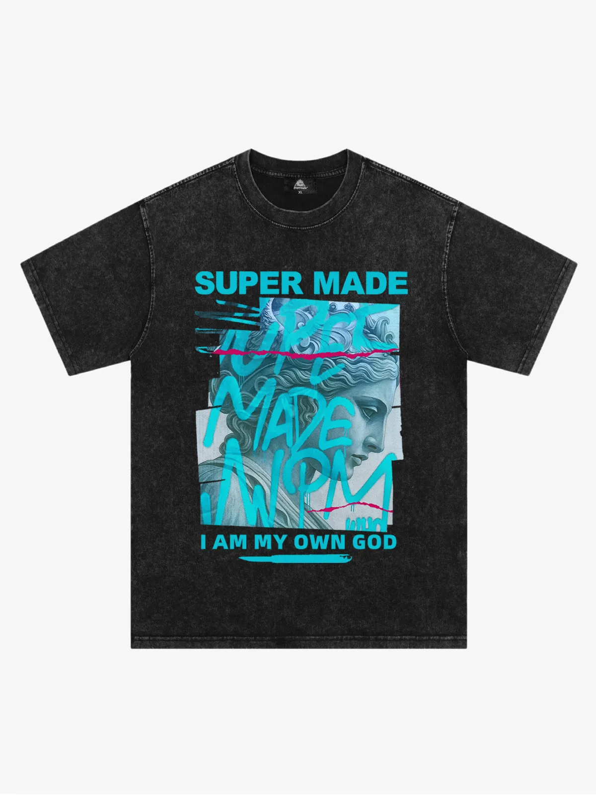 SUPERMADE Blue Art Graffiti Pattern T-Shirt sold by Thesupermade product image thumbnail 4