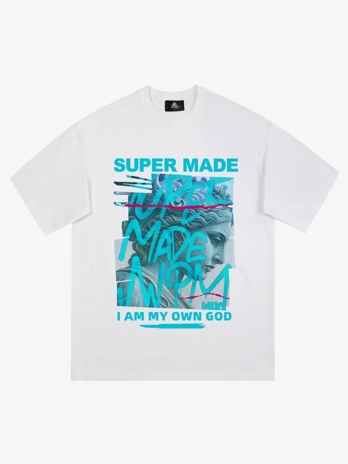 SUPERMADE Blue Art Graffiti Pattern T-Shirt sold by Thesupermade product image thumbnail 2