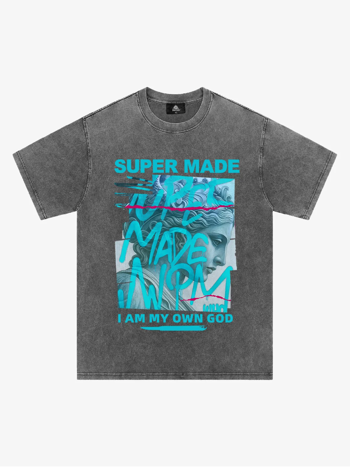 SUPERMADE Blue Art Graffiti Pattern T-Shirt sold by Thesupermade product image thumbnail 3