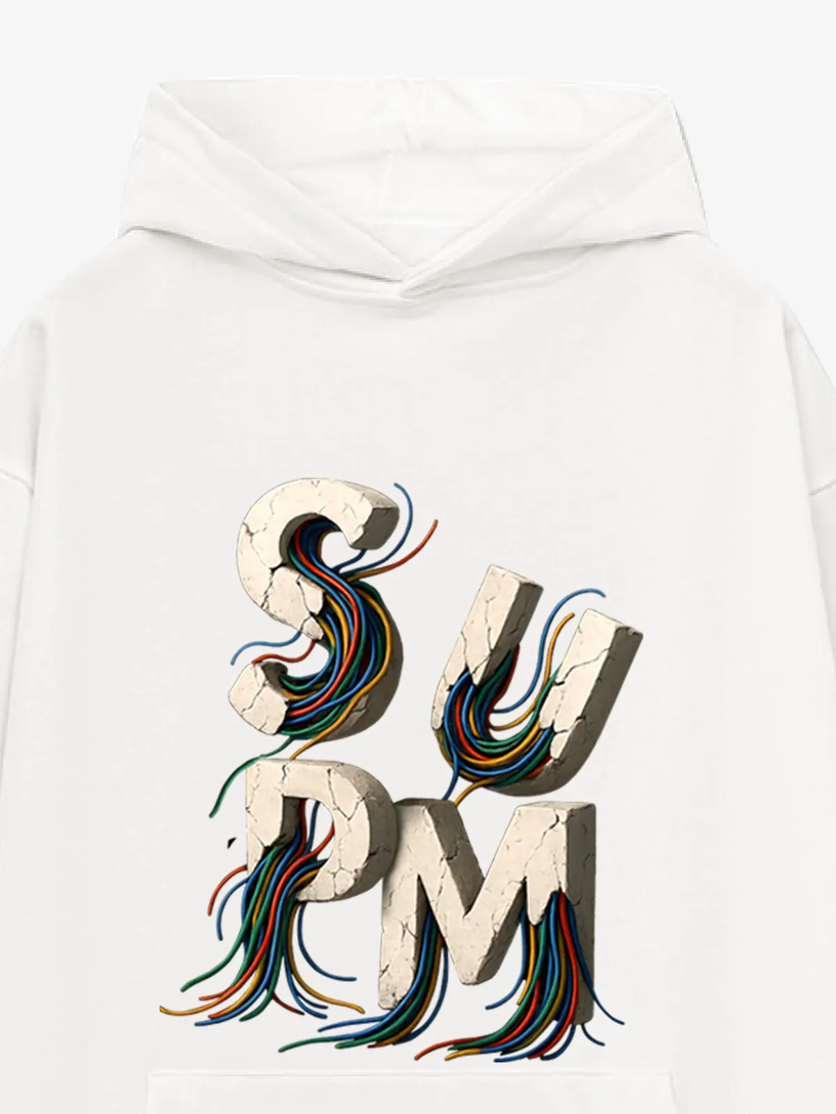 French Terry Streetwear Gravel Wire Font Hoodie sold by Thesupermade product image thumbnail 4