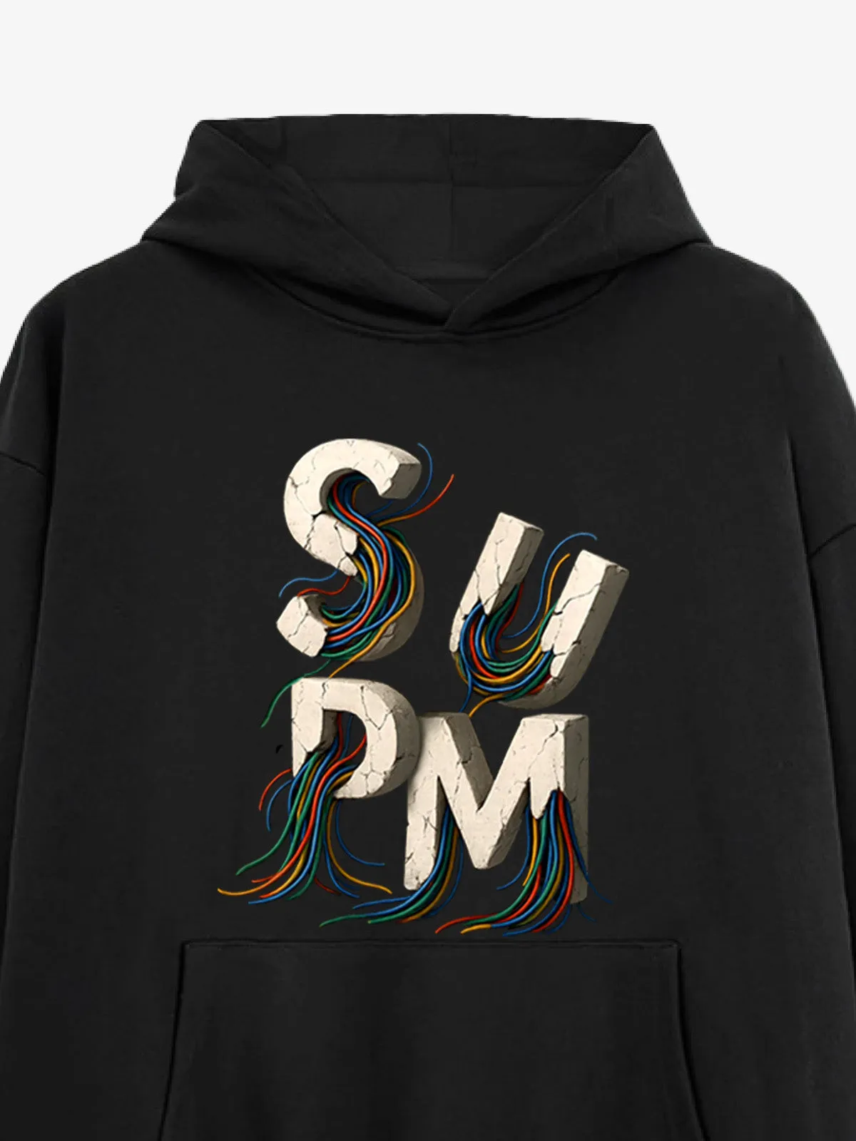French Terry Streetwear Gravel Wire Font Hoodie sold by Thesupermade product image thumbnail 5