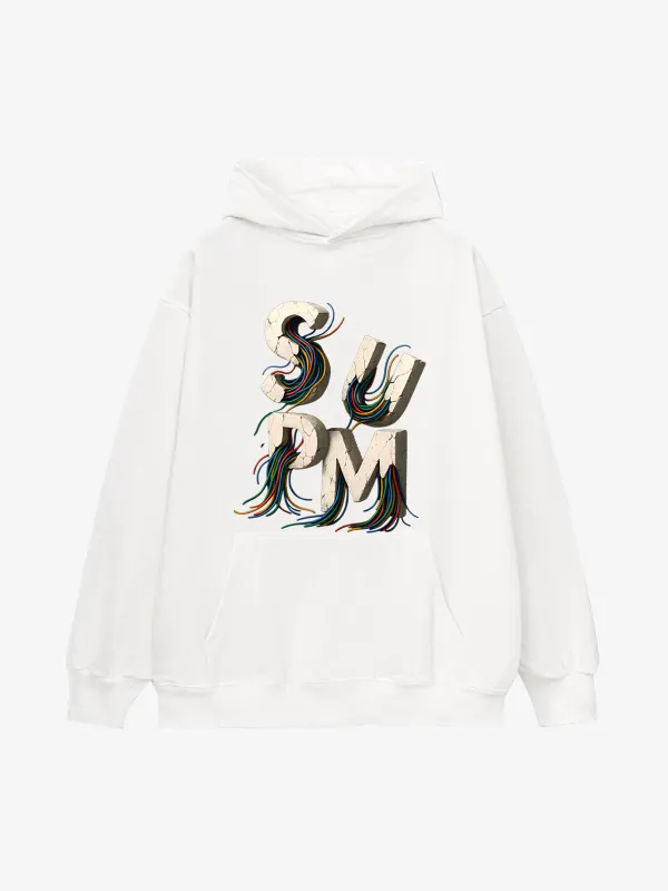 French Terry Streetwear Gravel Wire Font Hoodie sold by Thesupermade