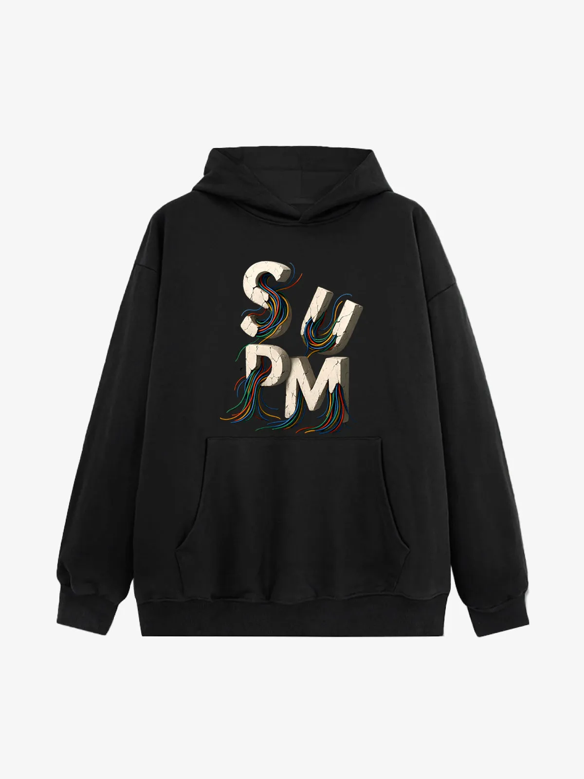 French Terry Streetwear Gravel Wire Font Hoodie sold by Thesupermade product image thumbnail 2