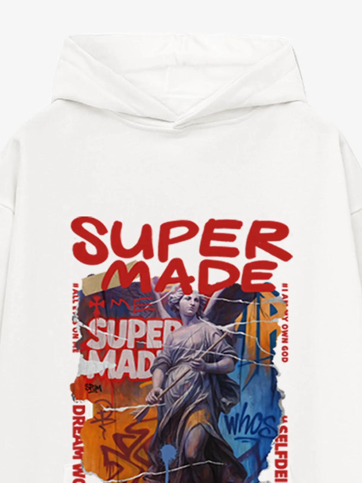 French Terry Vintage Araffiti Cllage Sculpture Hooded Sweatshirt sold by Thesupermade product image thumbnail 4