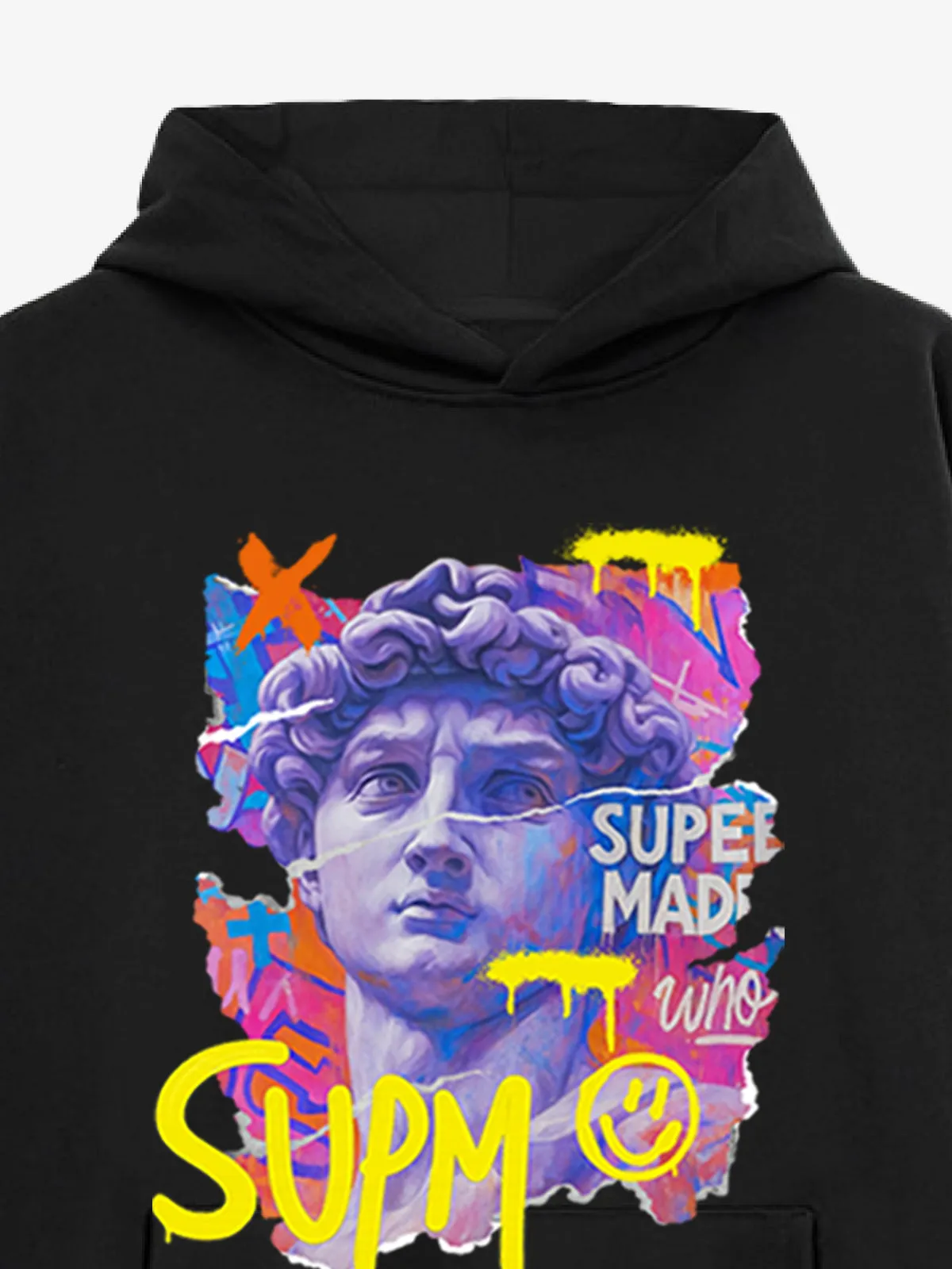 French Terry Street Color Graffiti David Statue Hoodie sold by Thesupermade product image thumbnail 5