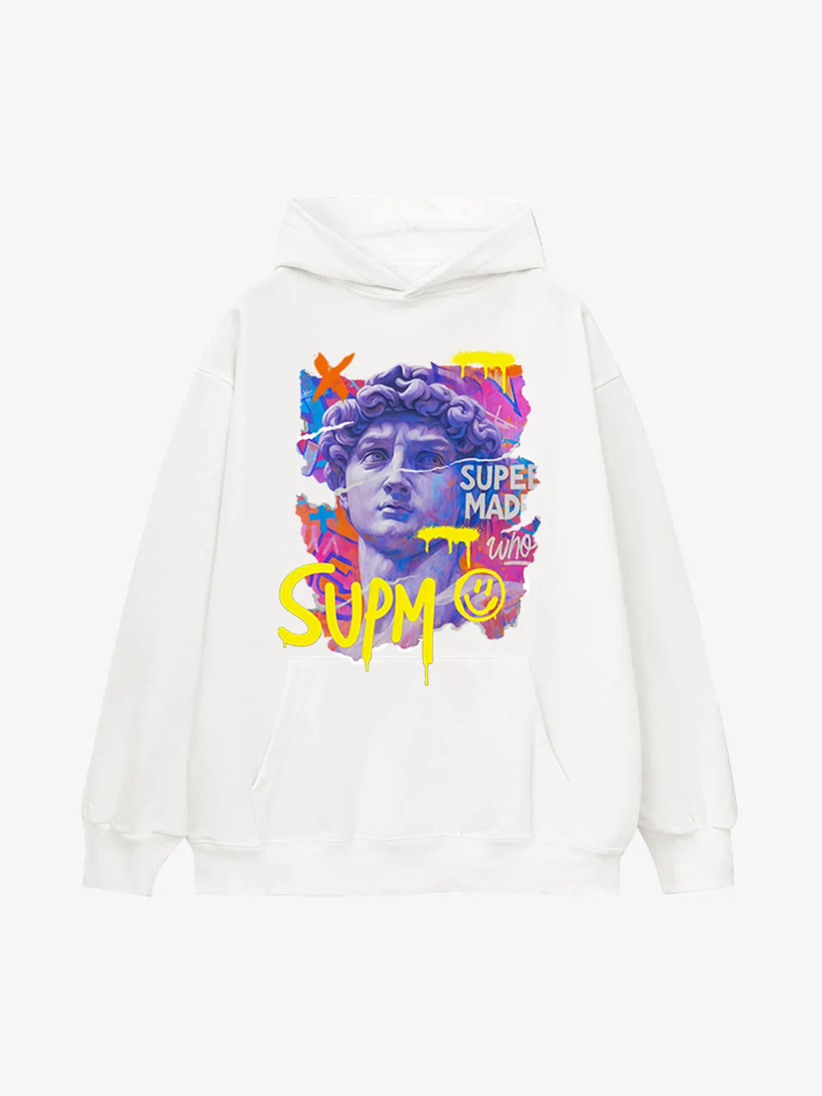 French Terry Street Color Graffiti David Statue Hoodie sold by Thesupermade