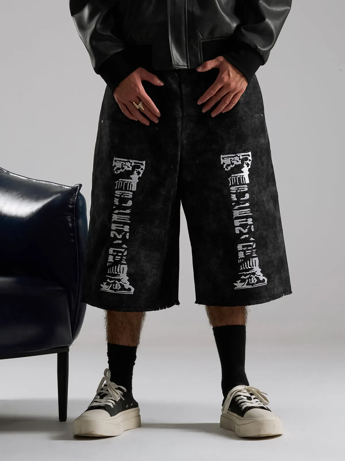 SUPERMADE Roman Column Pattern Embroidered Jeans sold by Thesupermade product image thumbnail 3