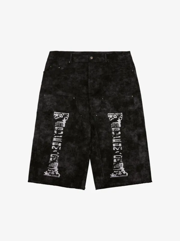 SUPERMADE Roman Column Pattern Embroidered Jeans sold by Thesupermade