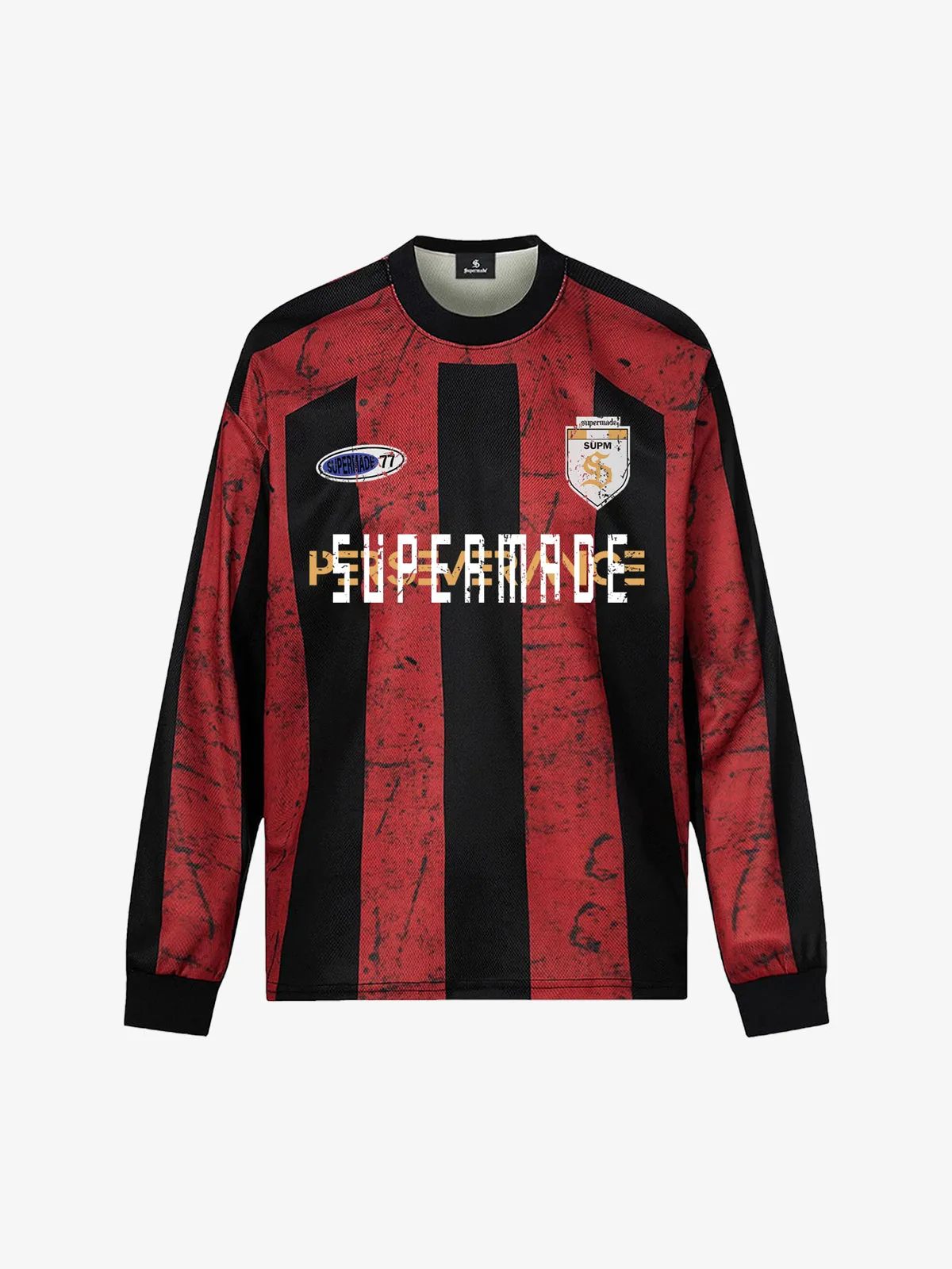 Mottled Street Cross And Letter Print Long-Sleeve T-Shirt sold by Thesupermade product image thumbnail 2