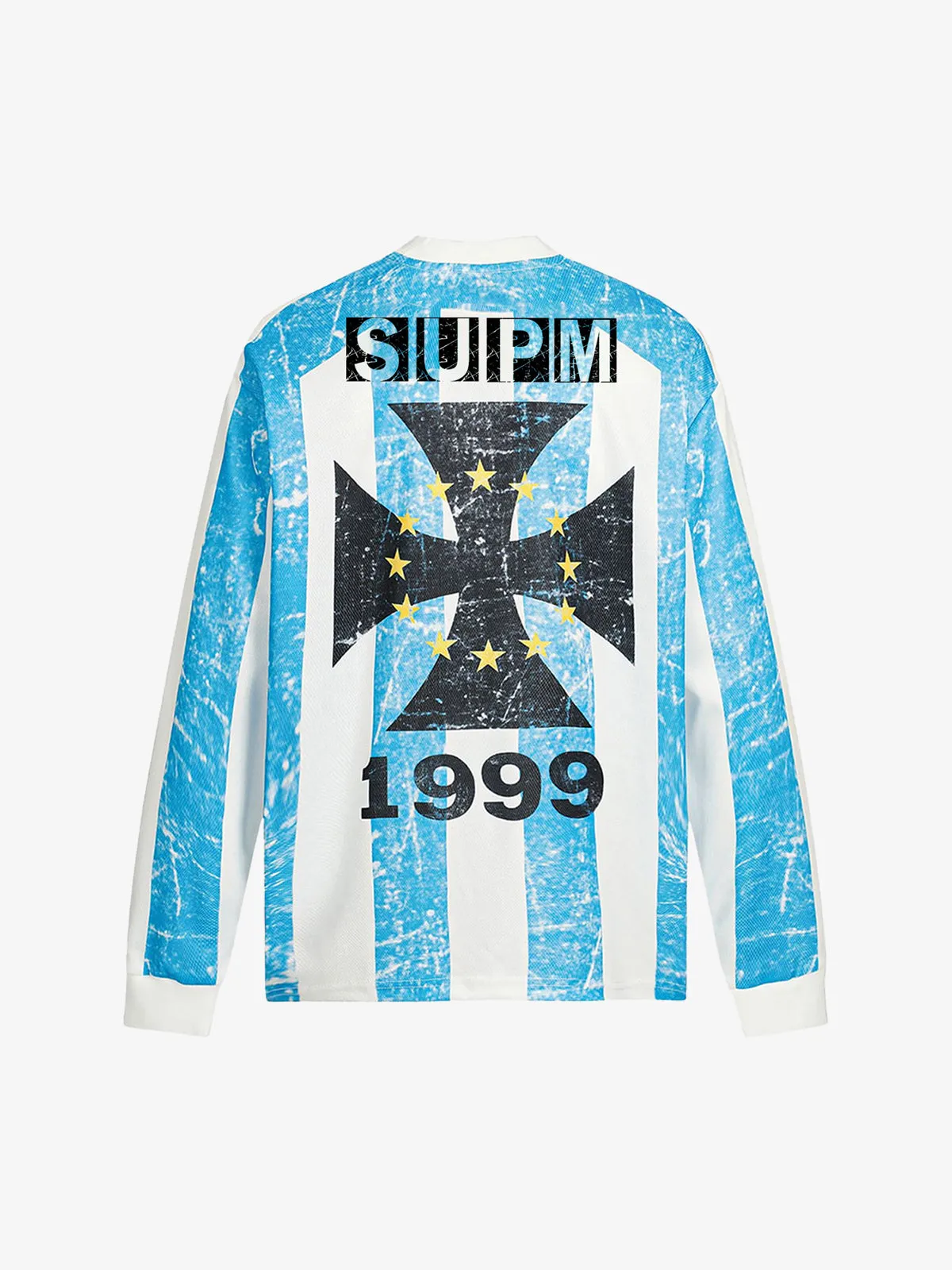 Mottled Street Cross And Letter Print Long-Sleeve T-Shirt sold by Thesupermade product image thumbnail 3