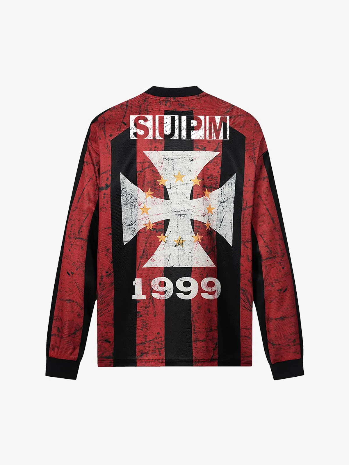 Mottled Street Cross And Letter Print Long-Sleeve T-Shirt sold by Thesupermade product image thumbnail 4