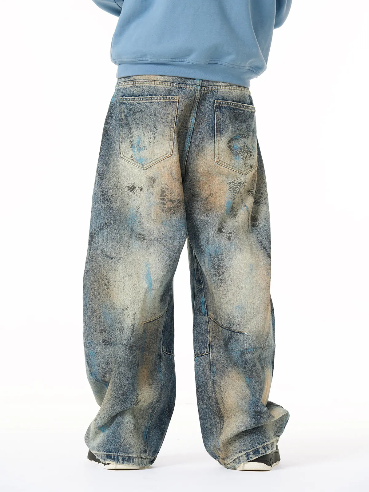 Street Deconstruction Smudge Graffiti Barrel Jeans sold by Thesupermade product image thumbnail 5