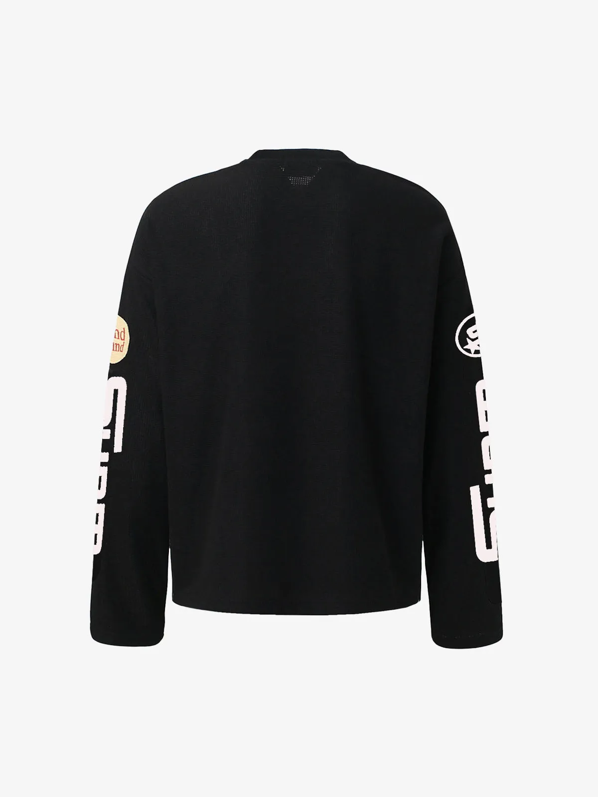 Textured Waffle SUPM Letter Graphic Long Sleeve T-Shirt sold by Thesupermade product image thumbnail 4