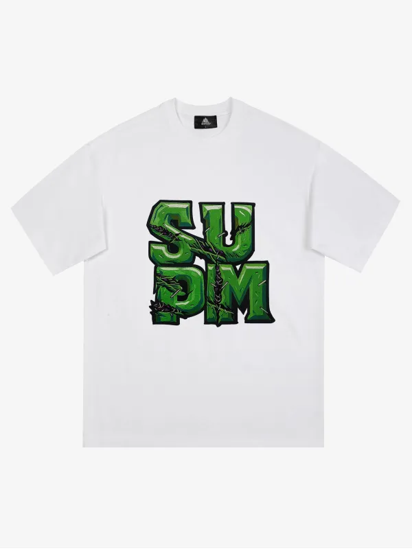 Street SUPM Green Thorn Font Letter T-Shirt sold by Thesupermade