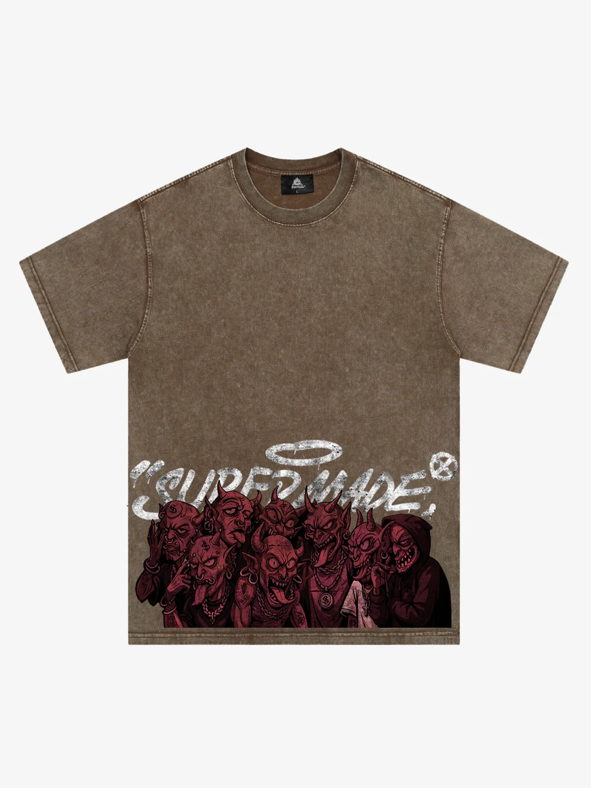 Dark Devil Maniac's Gothic Graffiti T-Shirt sold by Thesupermade product image thumbnail 4