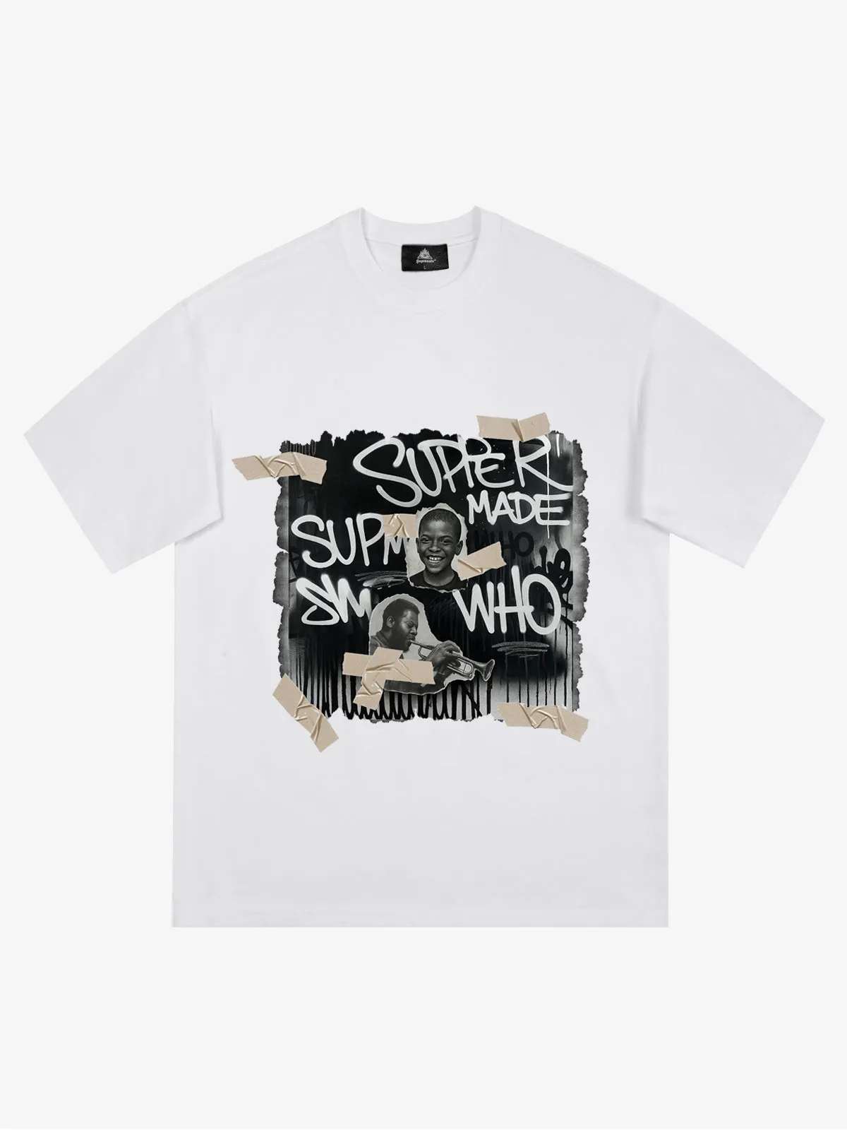 Supermade Street Retro Character Collage T-Shirt sold by Thesupermade product image thumbnail 2
