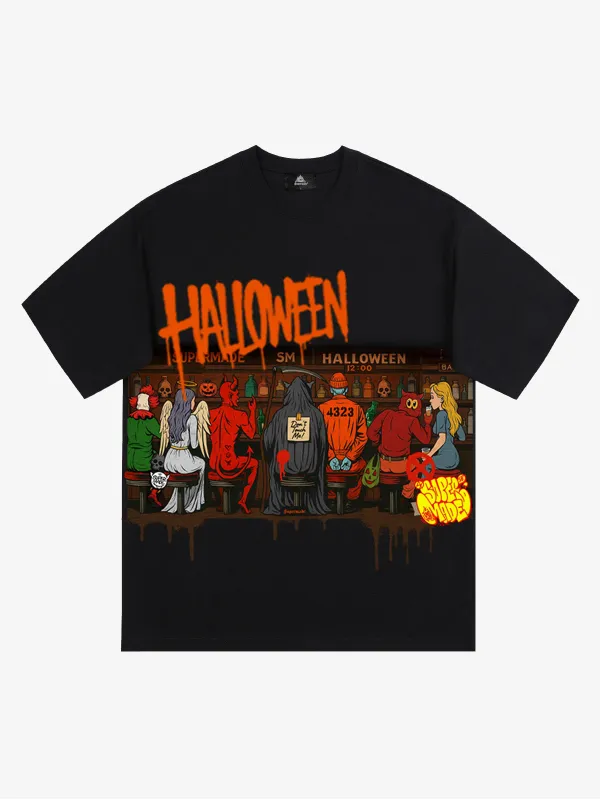 Streetwear Halloween Pub Party Gathering T-Shirt sold by Thesupermade