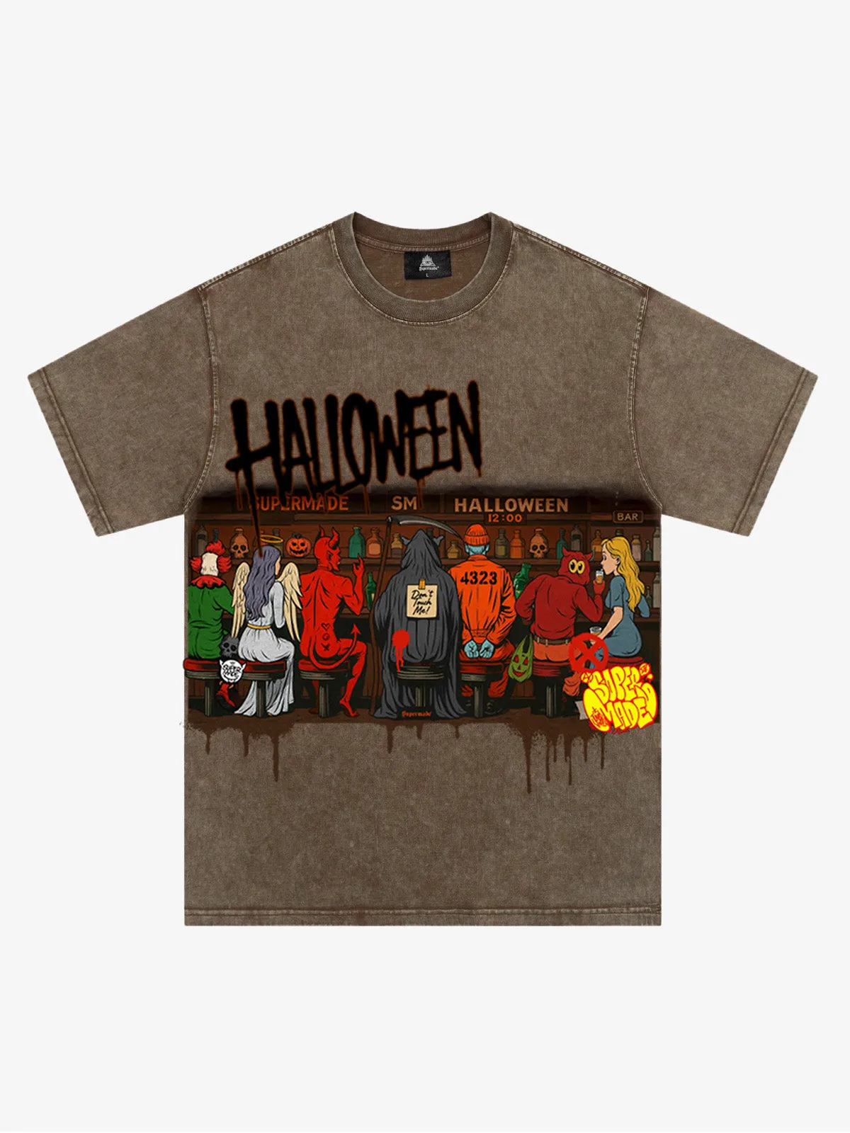 Streetwear Halloween Pub Party Gathering T-Shirt sold by Thesupermade product image thumbnail 2
