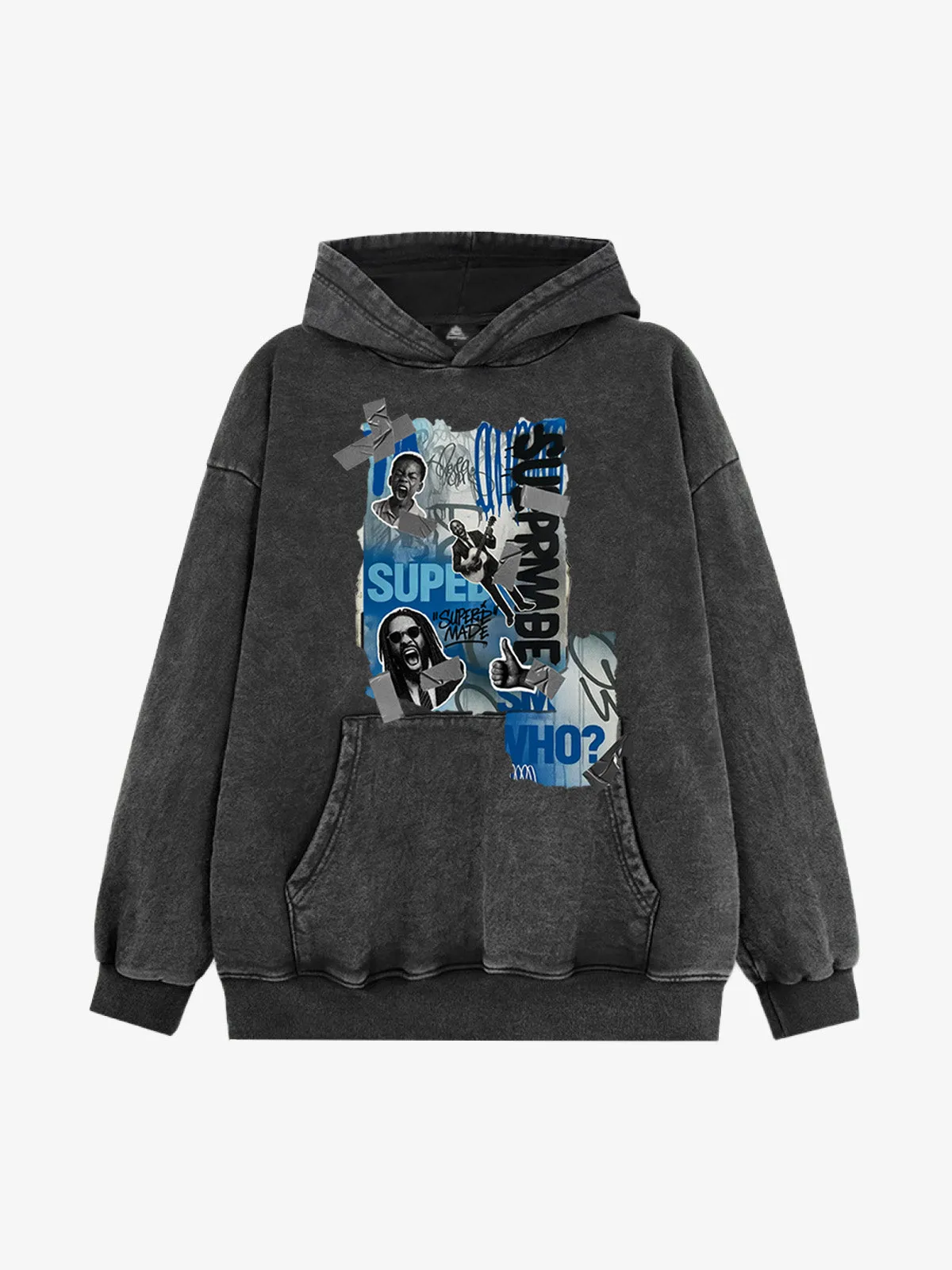 Supermade Graffiti Retro Hip-hop Sticker Effect Hoodie sold by Thesupermade product image thumbnail 2