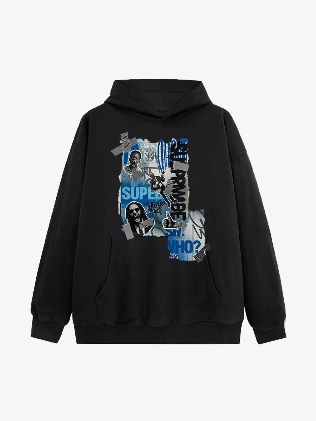 Supermade Graffiti Retro Hip-hop Sticker Effect Hoodie sold by Thesupermade product image thumbnail 3