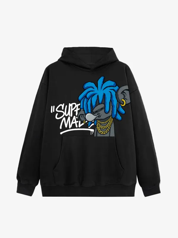 Graffiti Cartoon Blue Dreadlocks Character Hoodie sold by Thesupermade