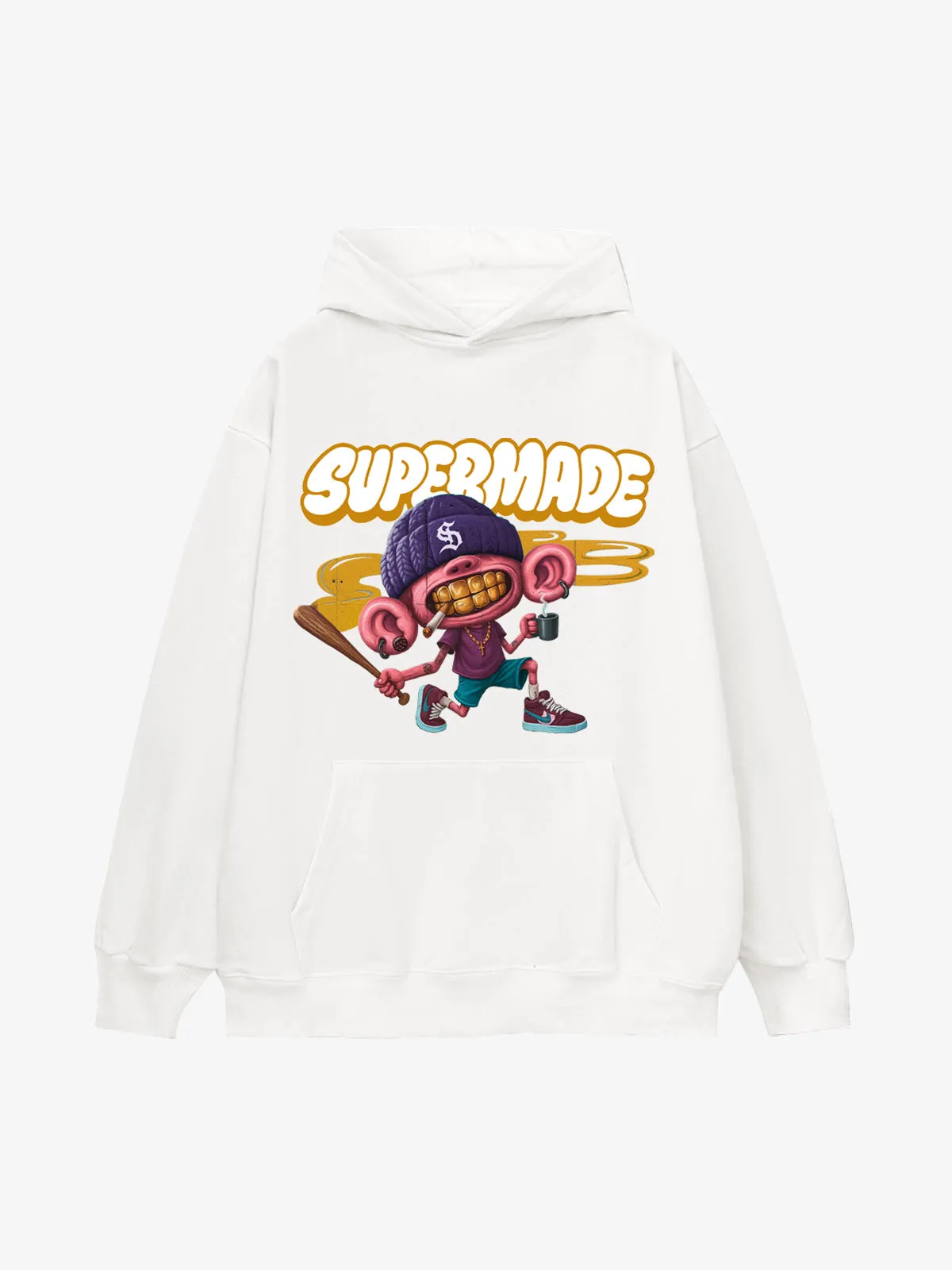 Cartoon Graffiti Font Baseball Boy Graphic Hoodie sold by Thesupermade product image thumbnail 2
