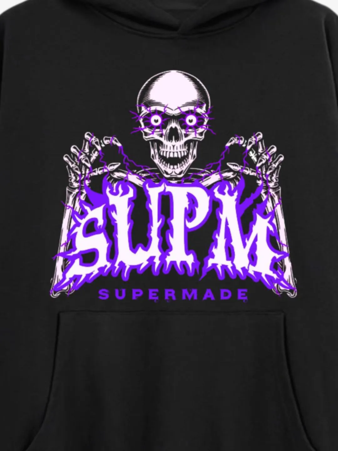 Streetwear Purple Flame Skull Graphic Oversized Hoodie sold by Thesupermade product image thumbnail 2