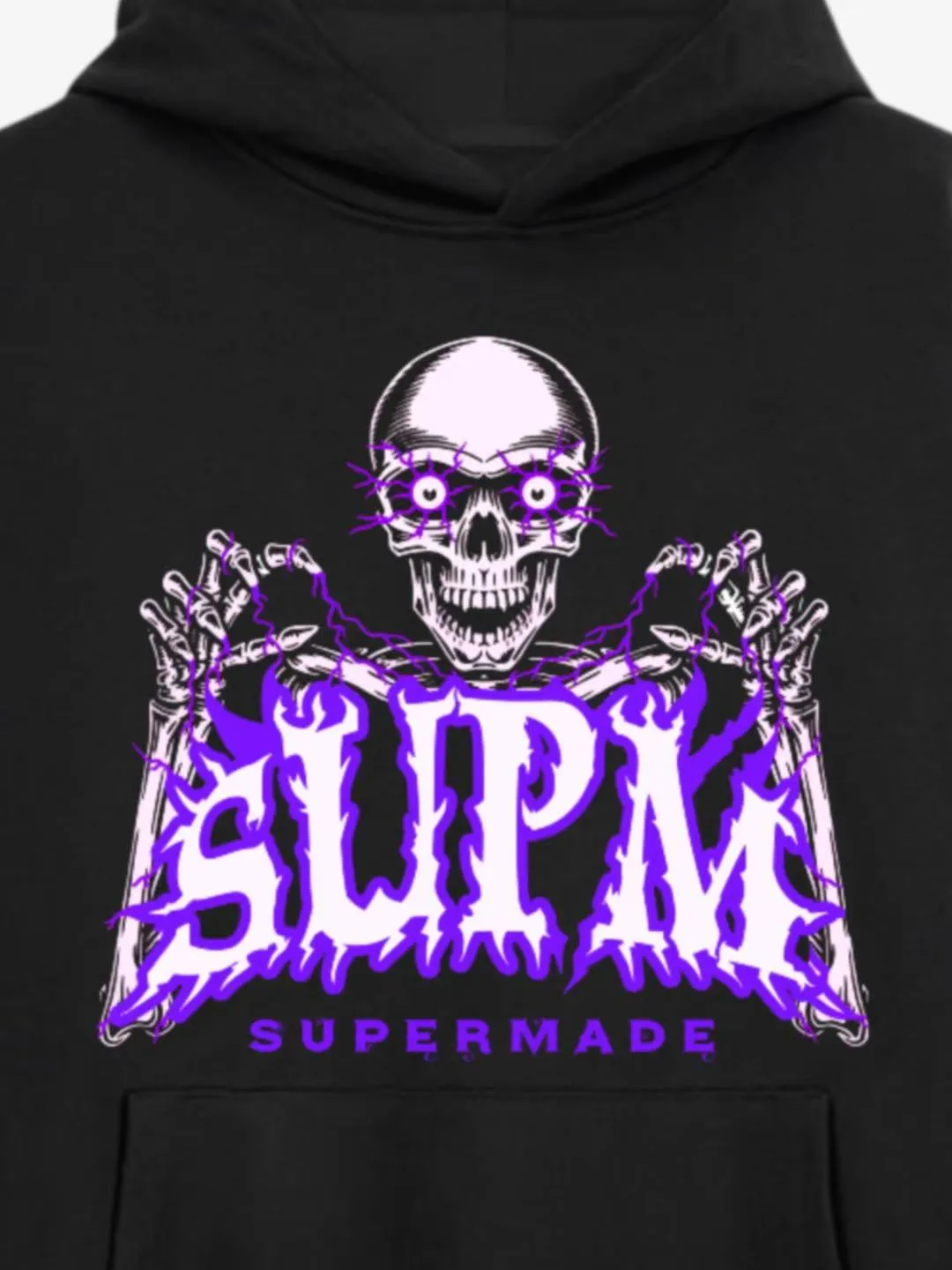 Streetwear Purple Flame Skull Graphic Oversized Hoodie sold by Thesupermade product image thumbnail 3