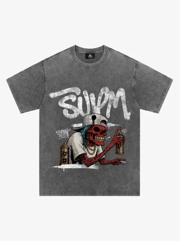 Street Trendy Skull Spray-Paint Graffiti Master T-Shirt sold by Thesupermade