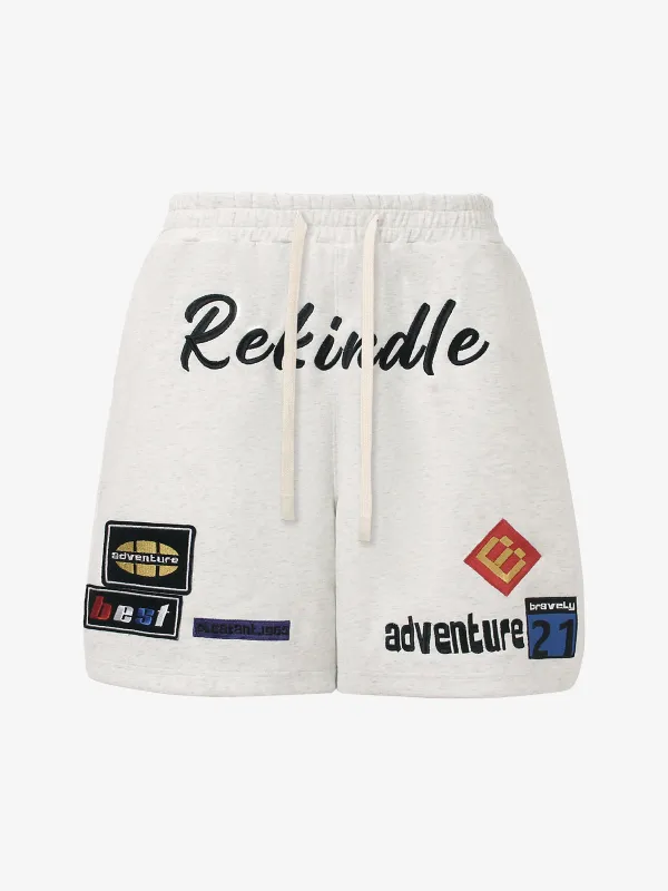 Retro Street Embroidered Drawstring Shorts sold by Thesupermade