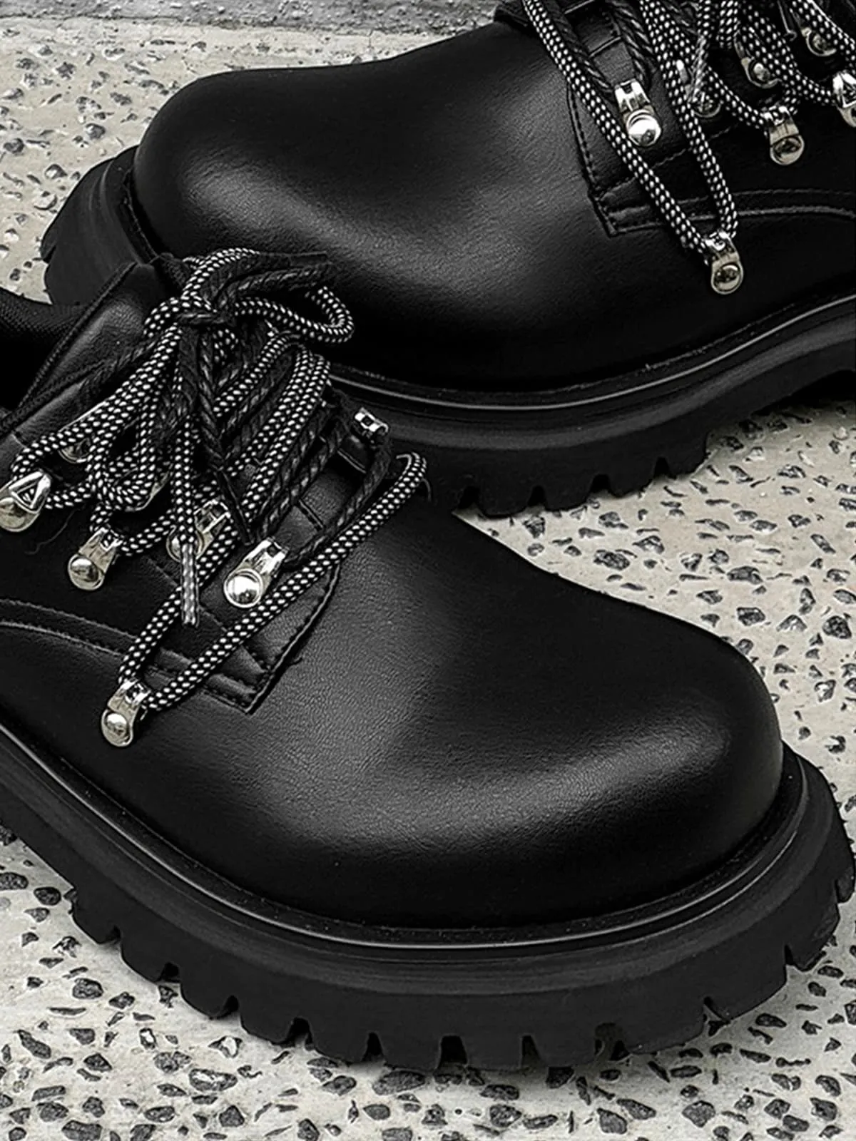 Chunky Rivet Street Style Round Toe Leather Derby Shoes sold by Thesupermade product image thumbnail 5