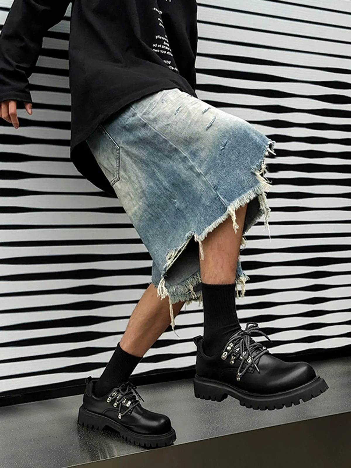 Chunky Rivet Street Style Round Toe Leather Derby Shoes sold by Thesupermade product image thumbnail 2