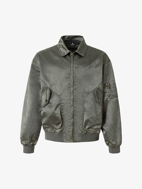 Retro Utility Nylon Patchwork Bomber Jacket sold by Thesupermade