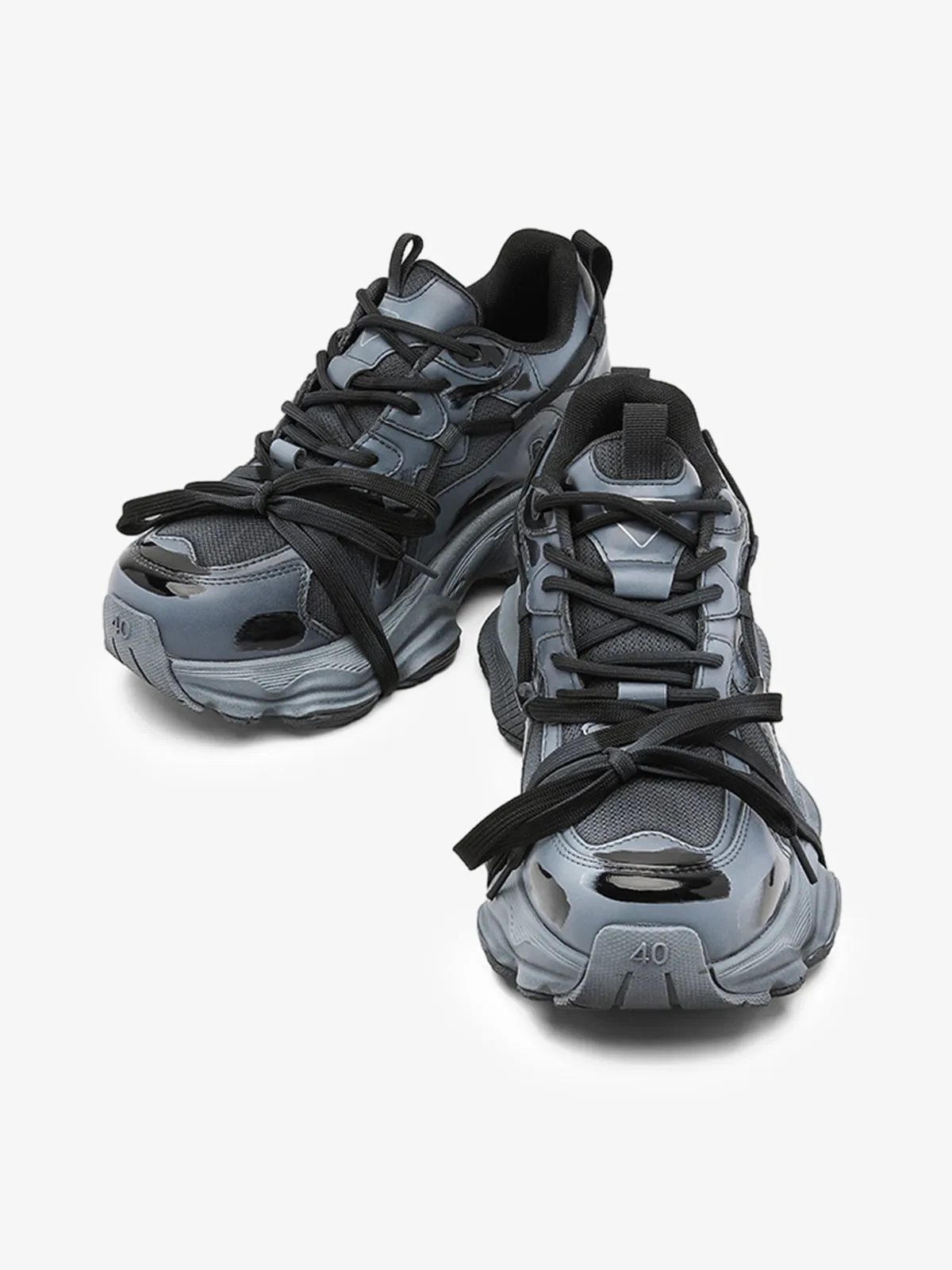 Cyberpunk Glossy Panel Techwear Chunky Sneakers - 2525 sold by Thesupermade product image thumbnail 2