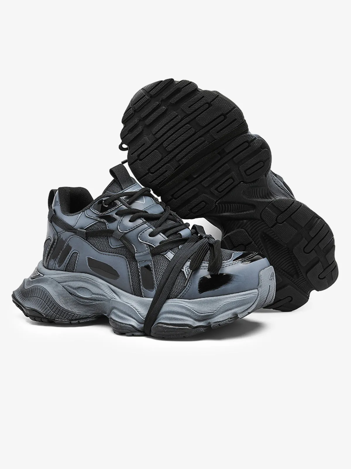 Cyberpunk Glossy Panel Techwear Chunky Sneakers - 2525 sold by Thesupermade product image thumbnail 3