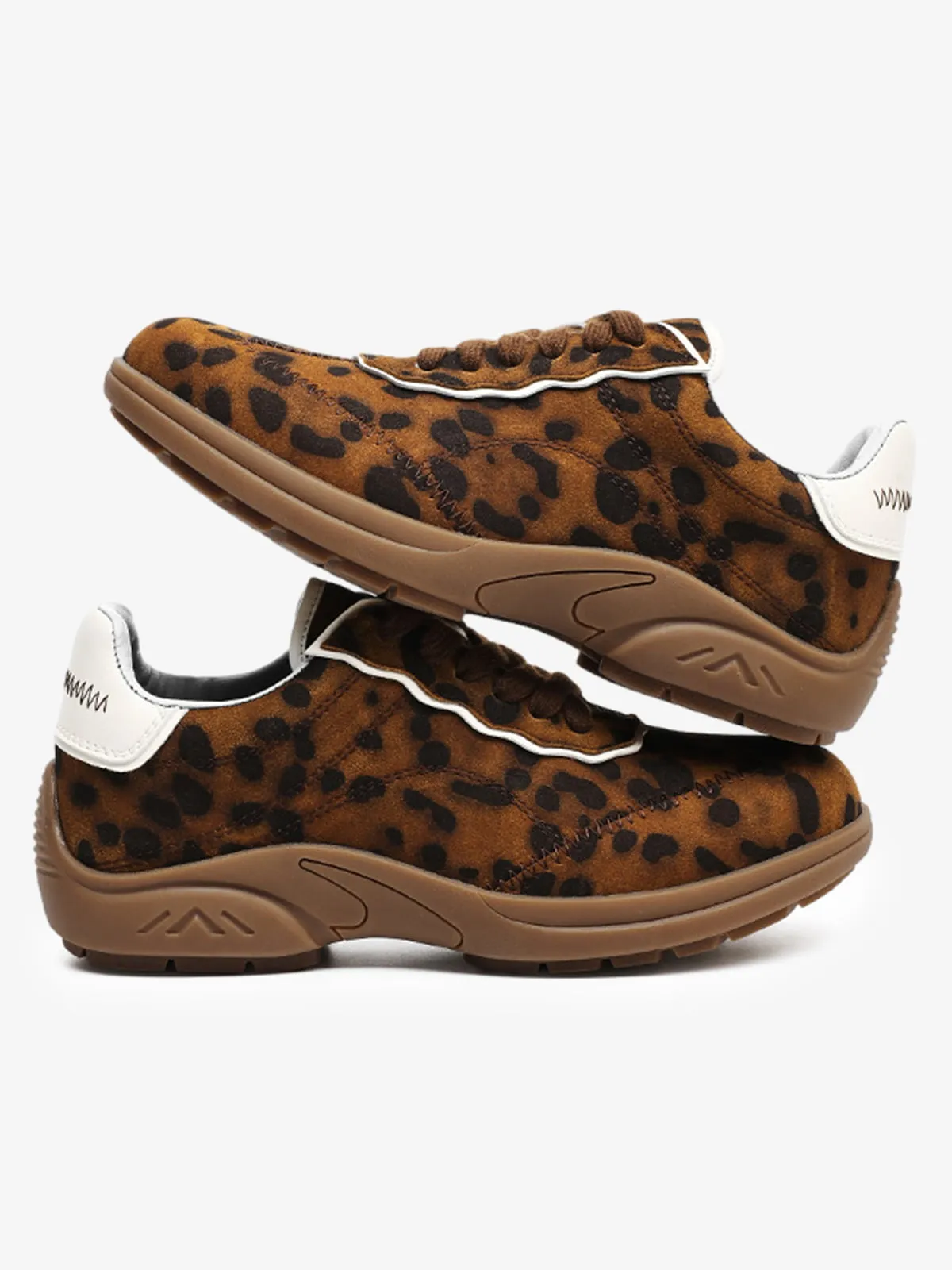 Retro Leopard Print Suede Racing Sneakers sold by Thesupermade product image thumbnail 5